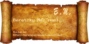 Beretzky Mánuel névjegykártya